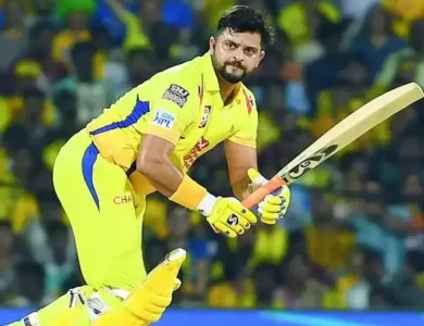 Suresh Raina playing cricket for Chennai Super Kings