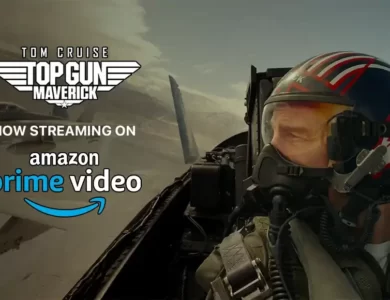 A man (Tom Cruise) flying Jet Plane in his movie Top Gun Maverick
