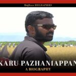 A man in goggles standing in a field farm. Karu Pazhaniappan biography