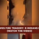 A building in flames, Maldives Fire Tragedy