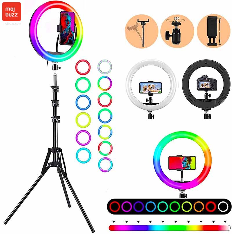 Professional Ringlight for Tiktok, YouTube Shorts, Instagram Reels, Photo-Shoot, Video Stream, Makeup, Vlogging, and Shooting with Mobile Holder
