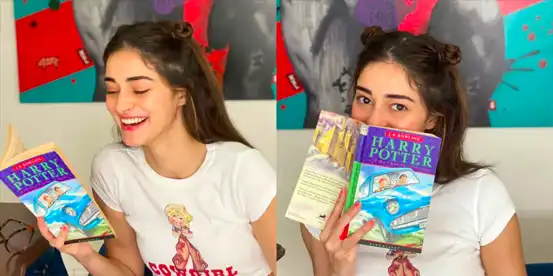 Ananya Pandey reading Harry Potter book