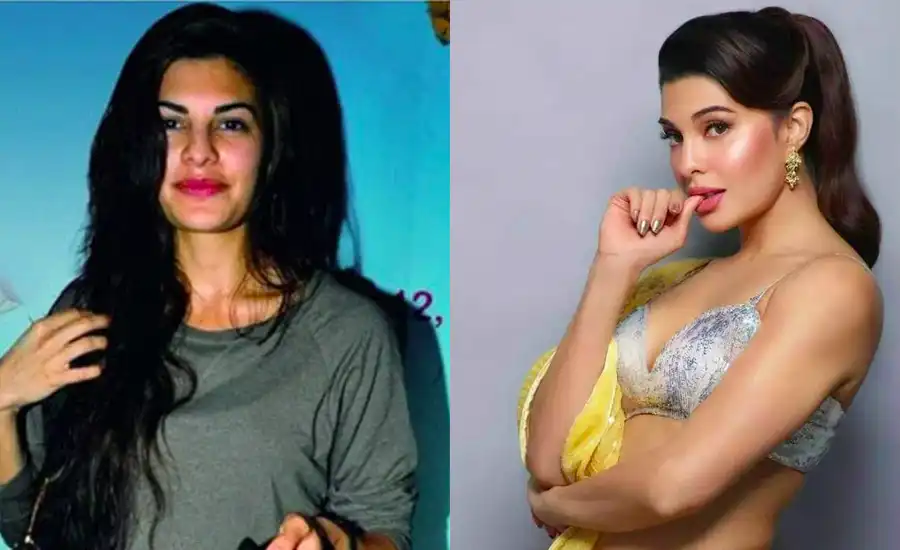 Jacqueline Fernandez with makeup and without makeup photograph