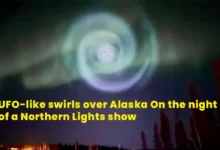 UFO-like swirls over Alaska On the night of a Northern Lights show