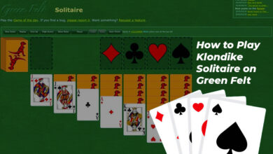 klondike solitaire green felt